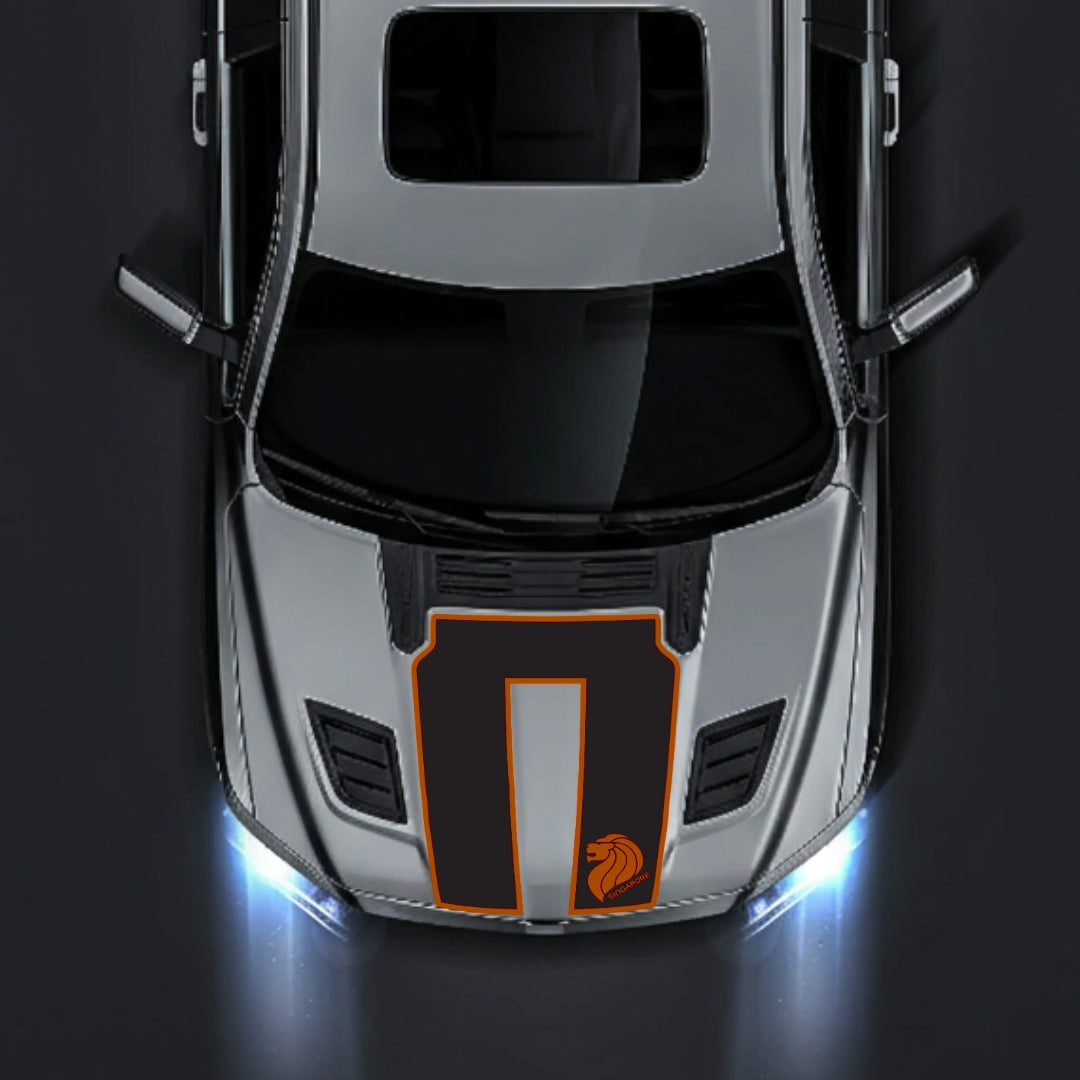 Performance Hood Panel Decal/Sticker - Singapore - Border Graphic Kit - For Dodge RAM 1500 2019-2025 - Premium Vinyl