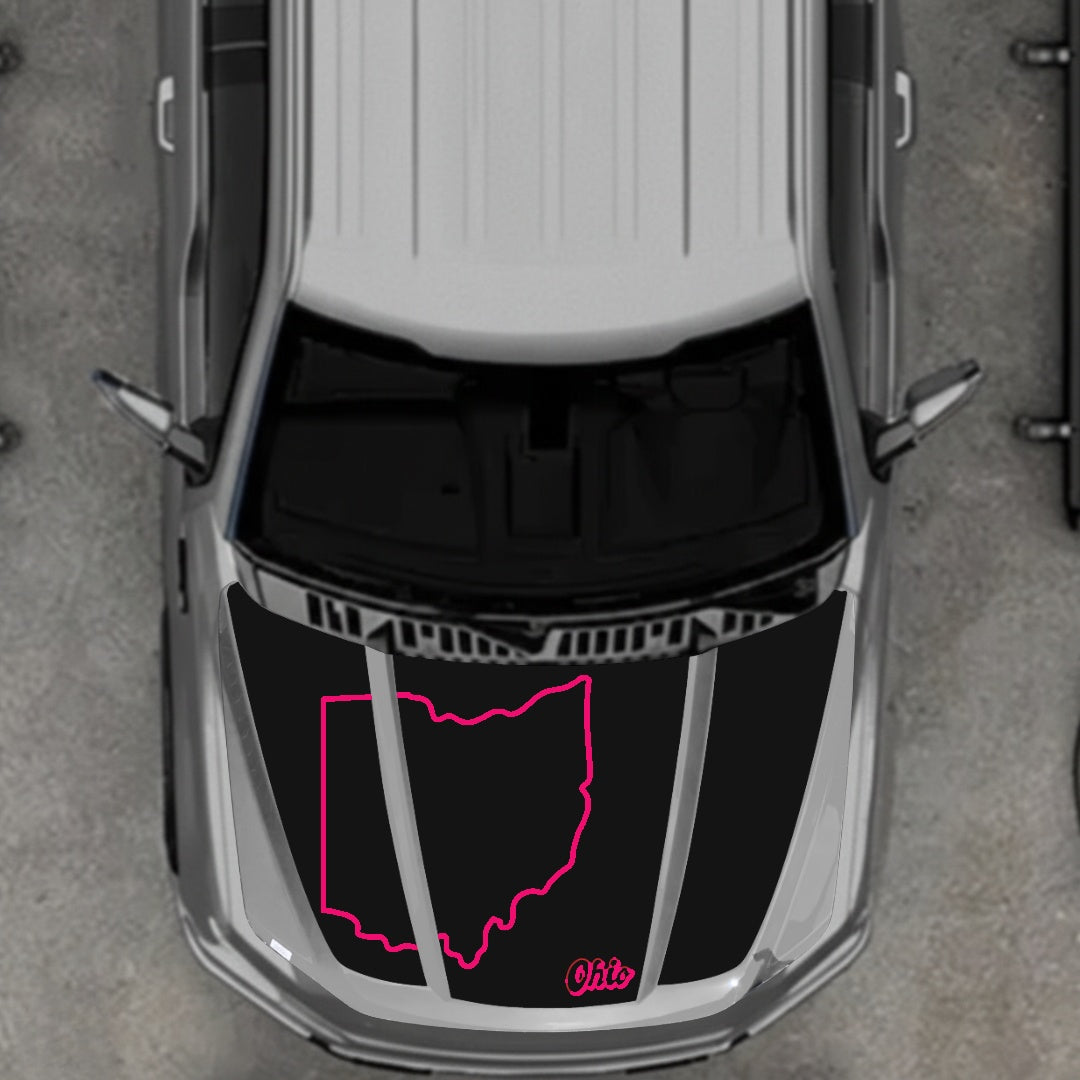 Hood Panel Decal/Sticker - Ohio Graphic Kit - For Ford F-150 2020-2026 - Premium Vinyl