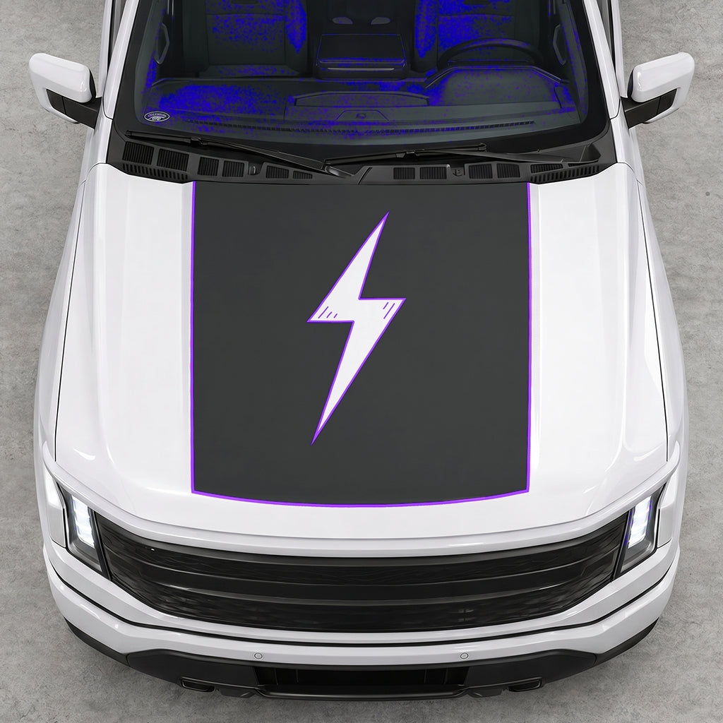 Hood Panel Decal/Sticker - Electric Graphic Decal Graphic Kit - For FORD F-150 2015-2020 - Premium Vinyl