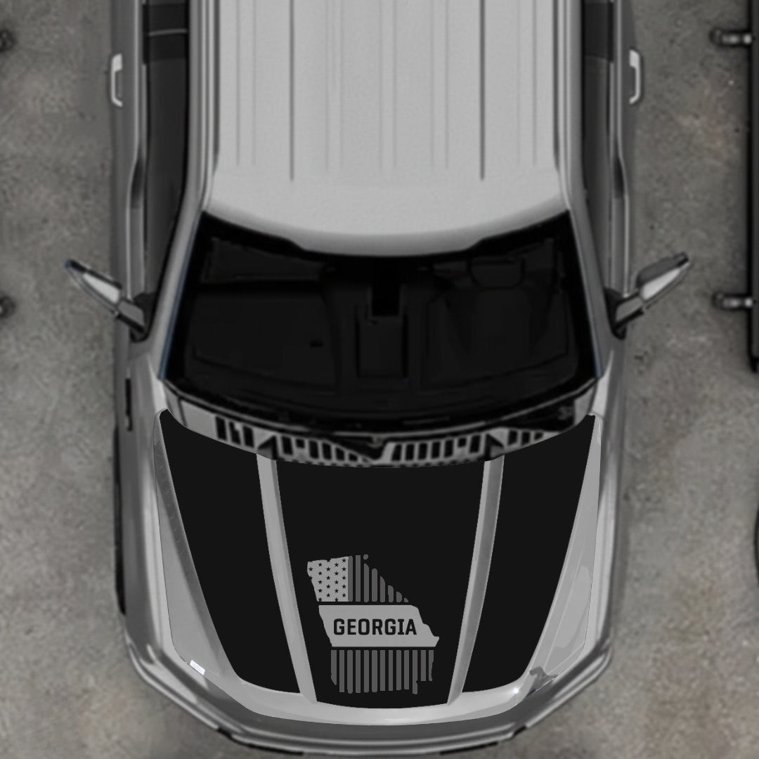 Hood Panel Decal/Sticker - Georgia - Cut Graphic Kit - For Ford F-150 2020-2026 - Premium Vinyl