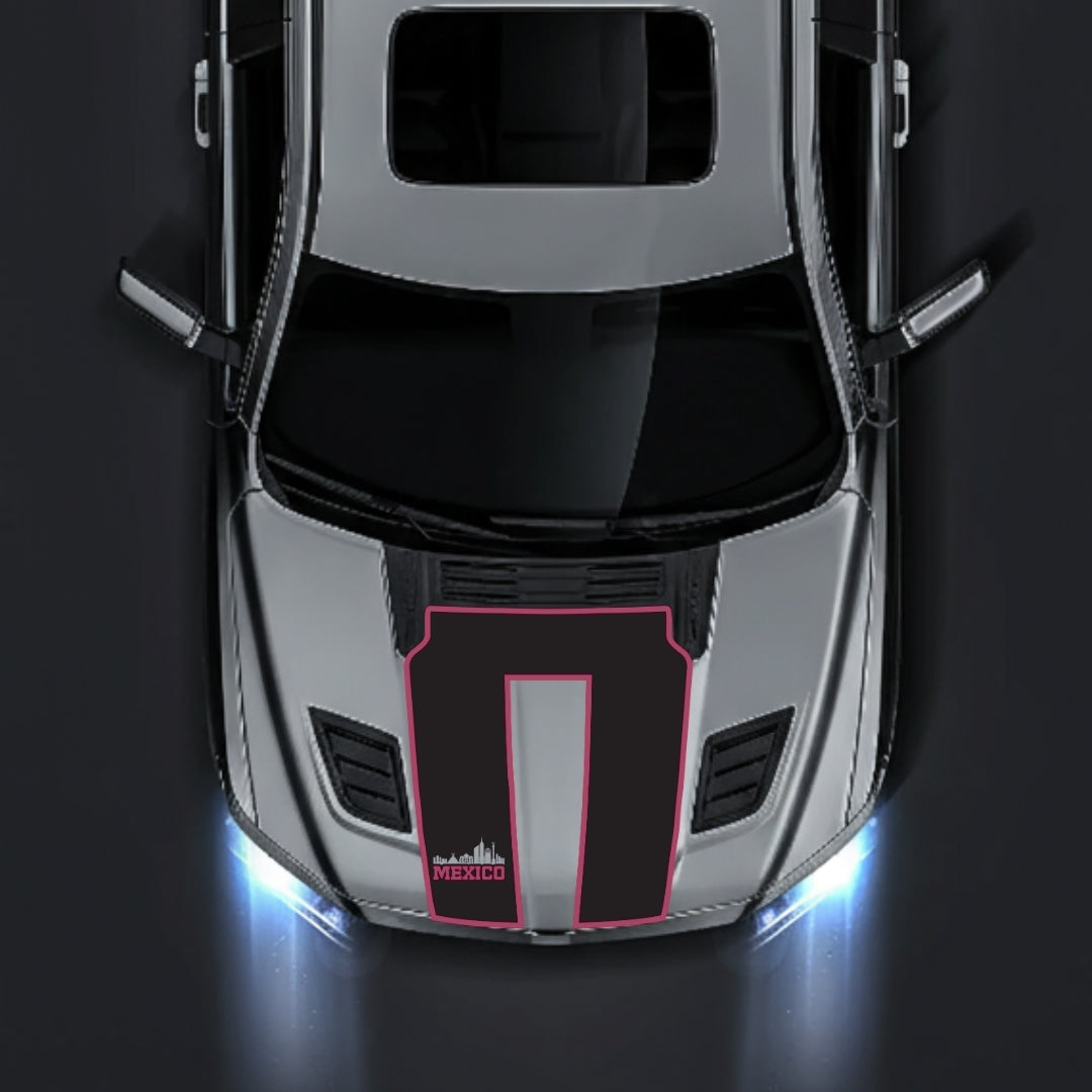 Performance Hood Panel Decal/Sticker - Mexico - Cut - Border Graphic Kit - For Dodge RAM 1500 2019-2025 - Premium Vinyl