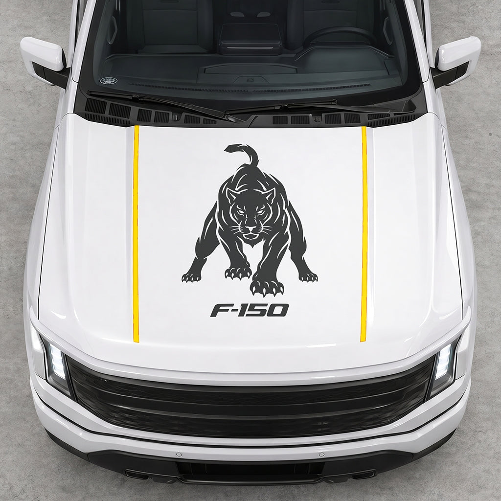 Hood Panel Decal/Sticker - Tiger Graphic Decal Graphic Kit - For Ford F-150 2015-2020 - Premium Vinyl