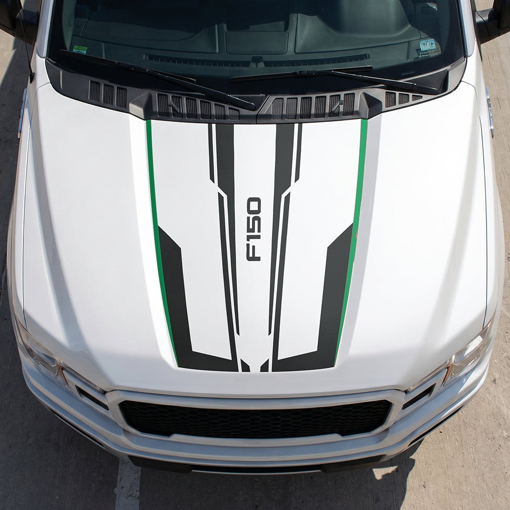 Hood Panel Decal/Sticker - Speed Graphic Decal Graphic Kit - For Ford F-150 2015-2020 - Premium Vinyl