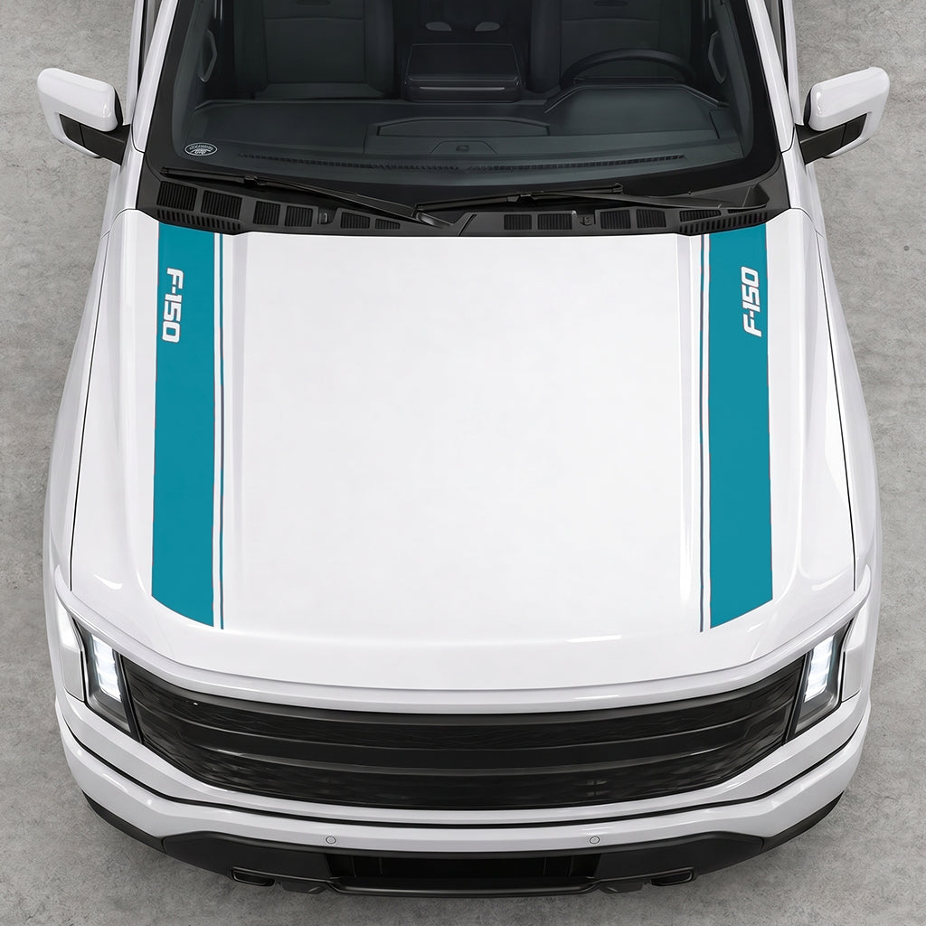 Hood Panel Decal/Sticker - Double Side Solid F150 Graphic Decal Graphic Kit - For Ford F-150 2015-2020 - Premium Vinyl