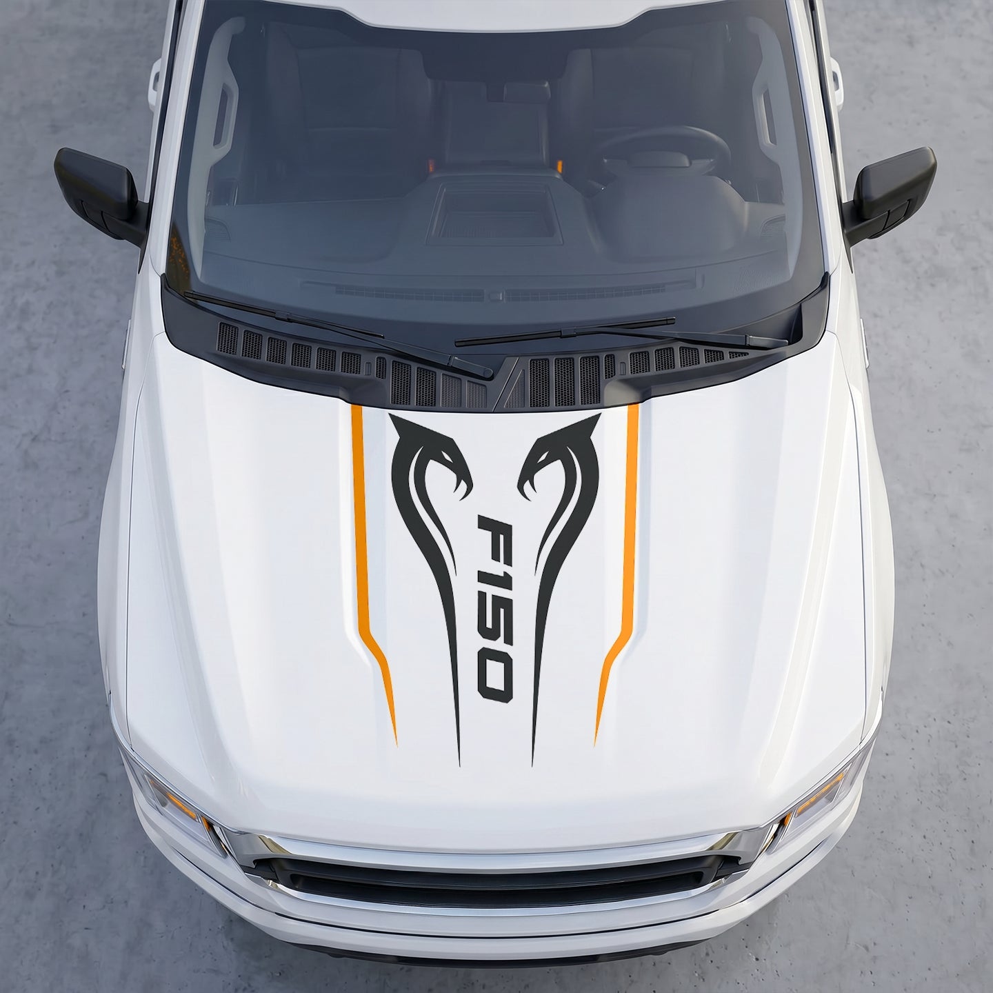 Hood Panel Decal/Sticker - Twin Cobra Snakes Hood Decal – Aggressive Viper Graphic Vinyl Sticker Graphic Kit - For Ford F-150 F150 2015-2020 - Premium Vinyl