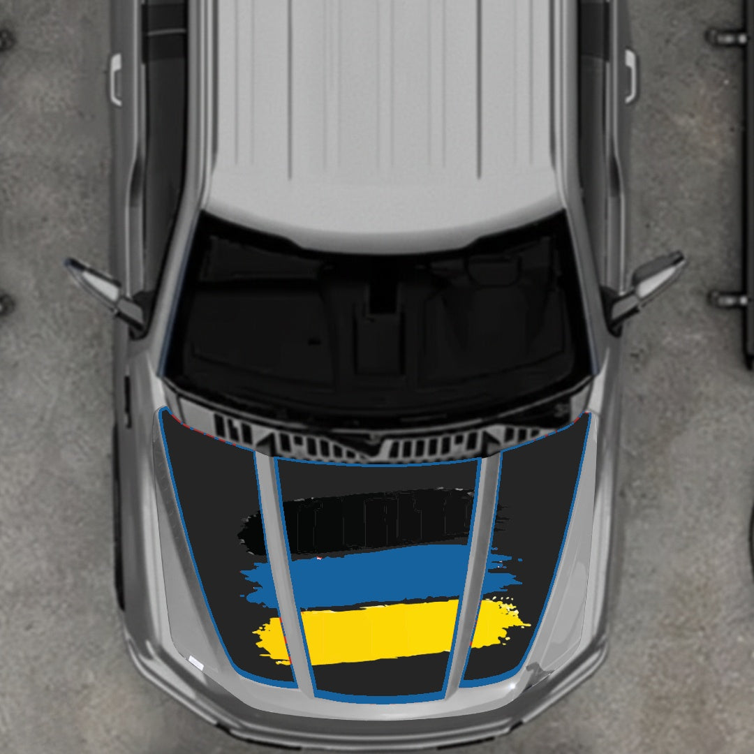 Hood Panel Decal/Sticker - Germany Flag - Border Graphic Kit - For Ford F-150 2020-2026 - Premium Vinyl