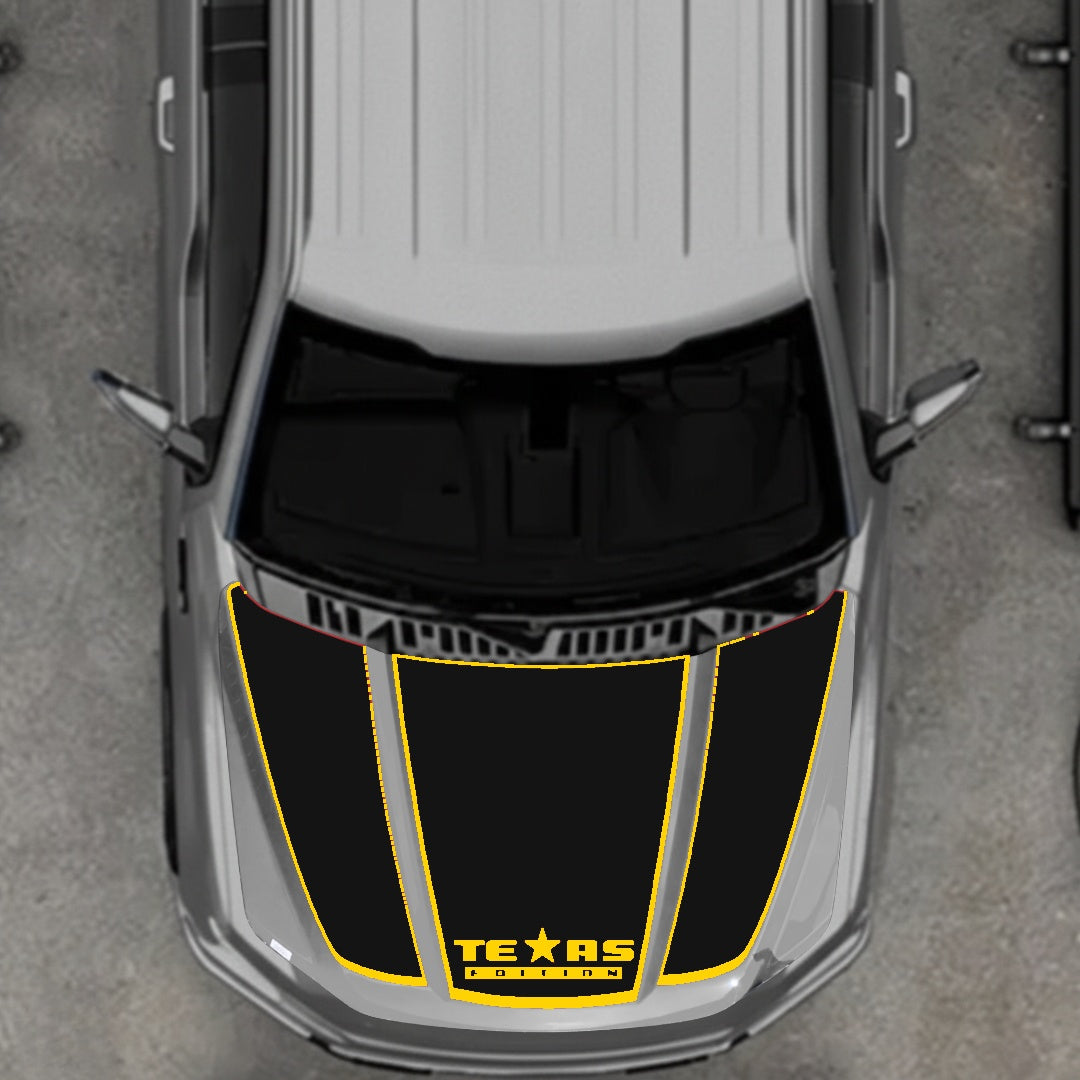 Hood Panel Decal/Sticker - Texas - Border Graphic Kit - For Ford F-150 2020-2026 - Premium Vinyl