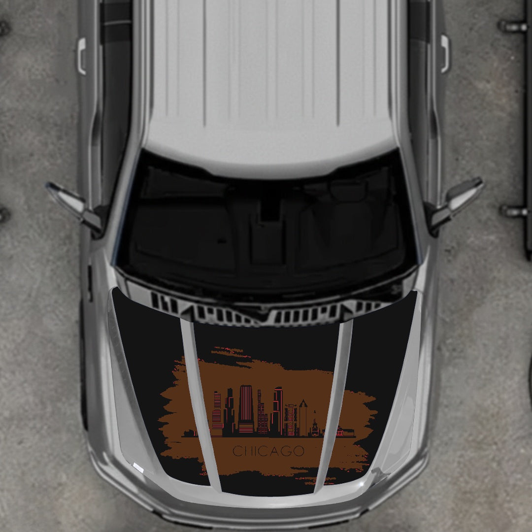 Hood Panel Decal/Sticker - Chicago Graphic Kit - For Ford F-150 2020-2026 - Premium Vinyl