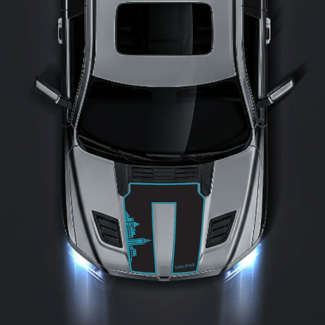 Hood Panel Decal/Sticker - Halifax Skyline - Border Graphic Kit - For Dodge RAM 1500 2019-2025 - Premium Vinyl
