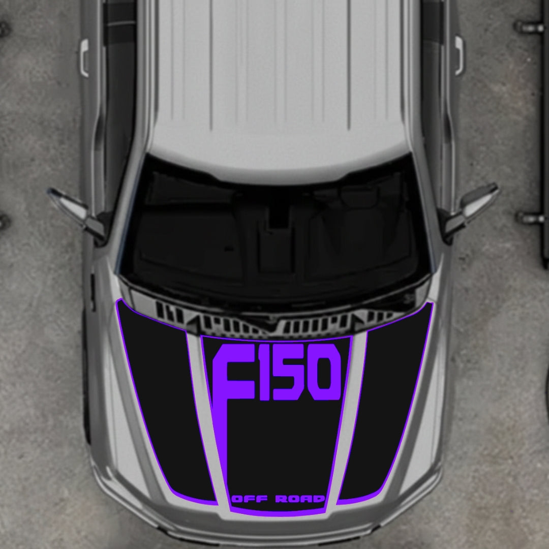 Hood Panel Decal/Sticker - Style 12 Graphic Kit - For Ford F-150 2020-2026 - Premium Vinyl