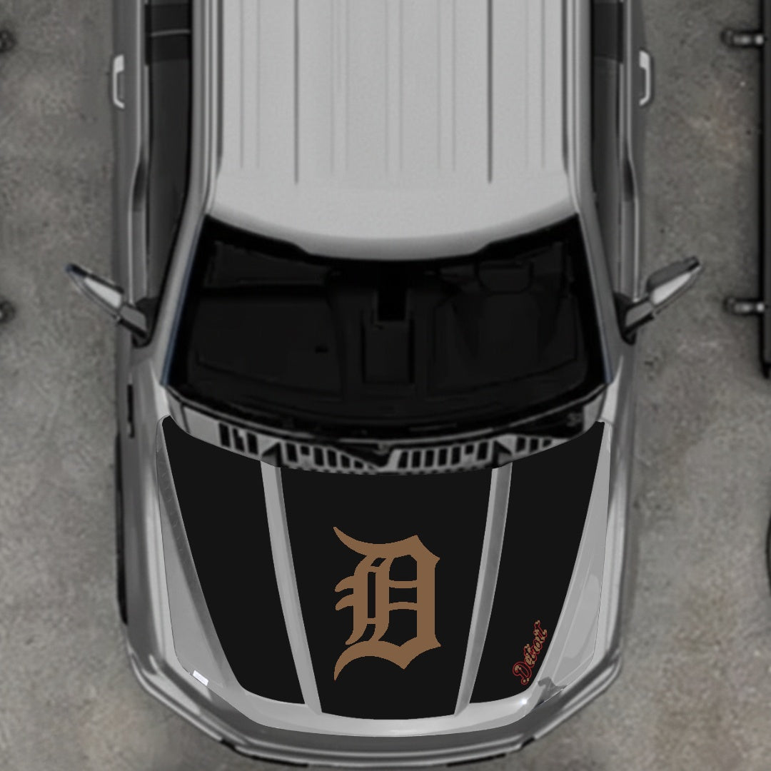Hood Panel Decal/Sticker - Detroit intial Graphic Kit - For Ford F-150 2020-2026 - Premium Vinyl