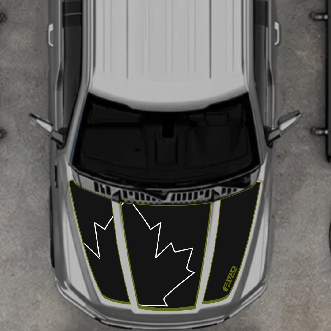 Hood Panel Decal/Sticker - Canada Style 23 Graphic Kit - For Ford F-150 2020-2026 - Premium Vinyl