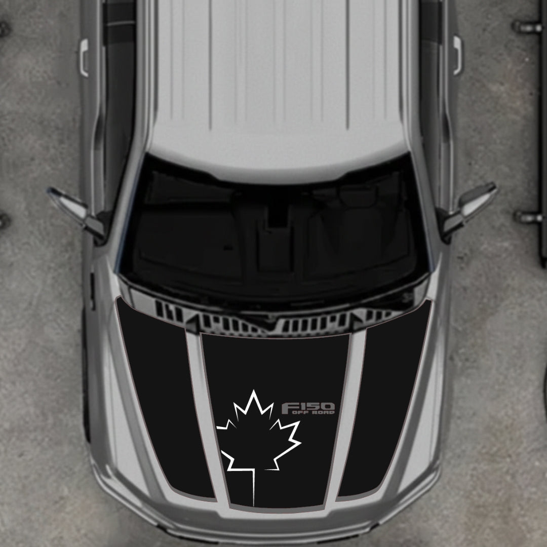Hood Panel Decal/Sticker - Canada Style 3 Graphic Kit - For Ford F-150 2020-2026 - Premium Vinyl
