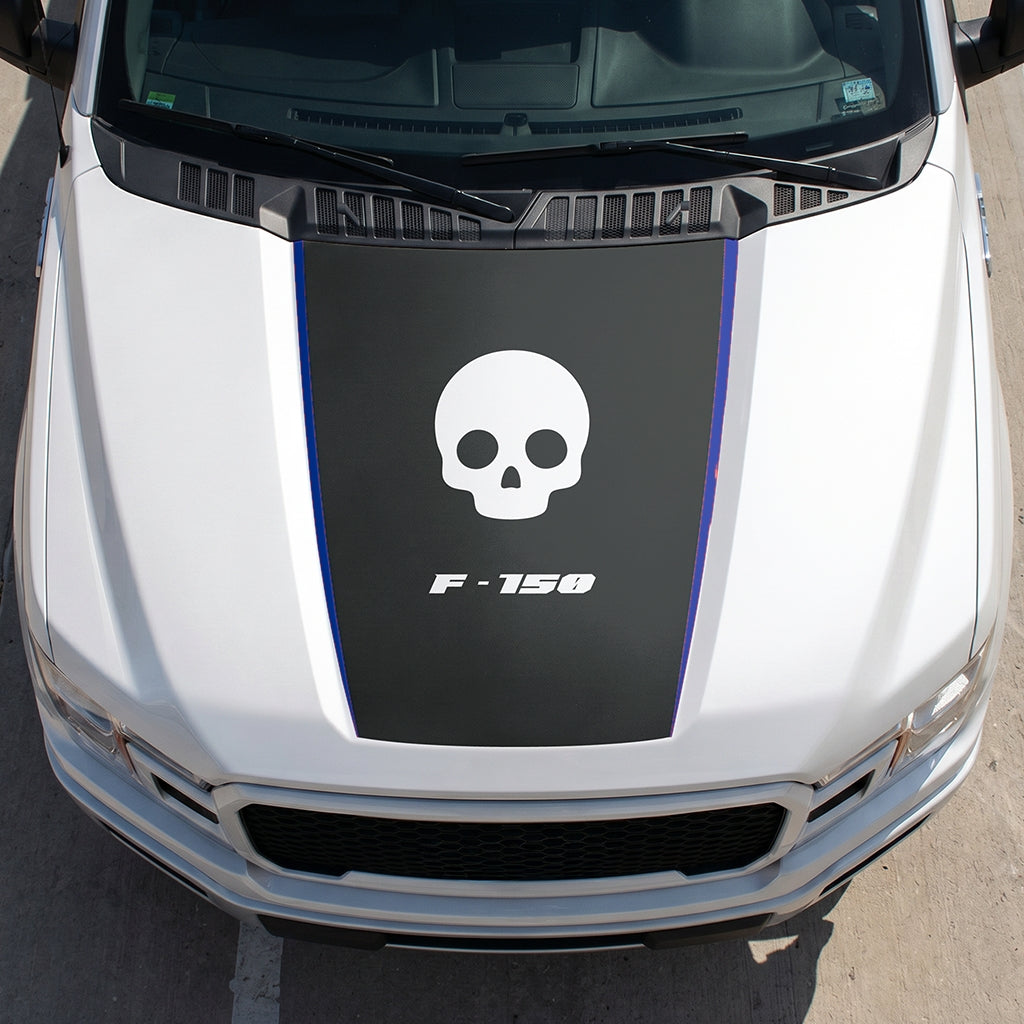 Hood Panel Decal/Sticker - Skull Graphic Decal Graphic Kit - For Ford F-150 2015-2020 - Premium Vinyl