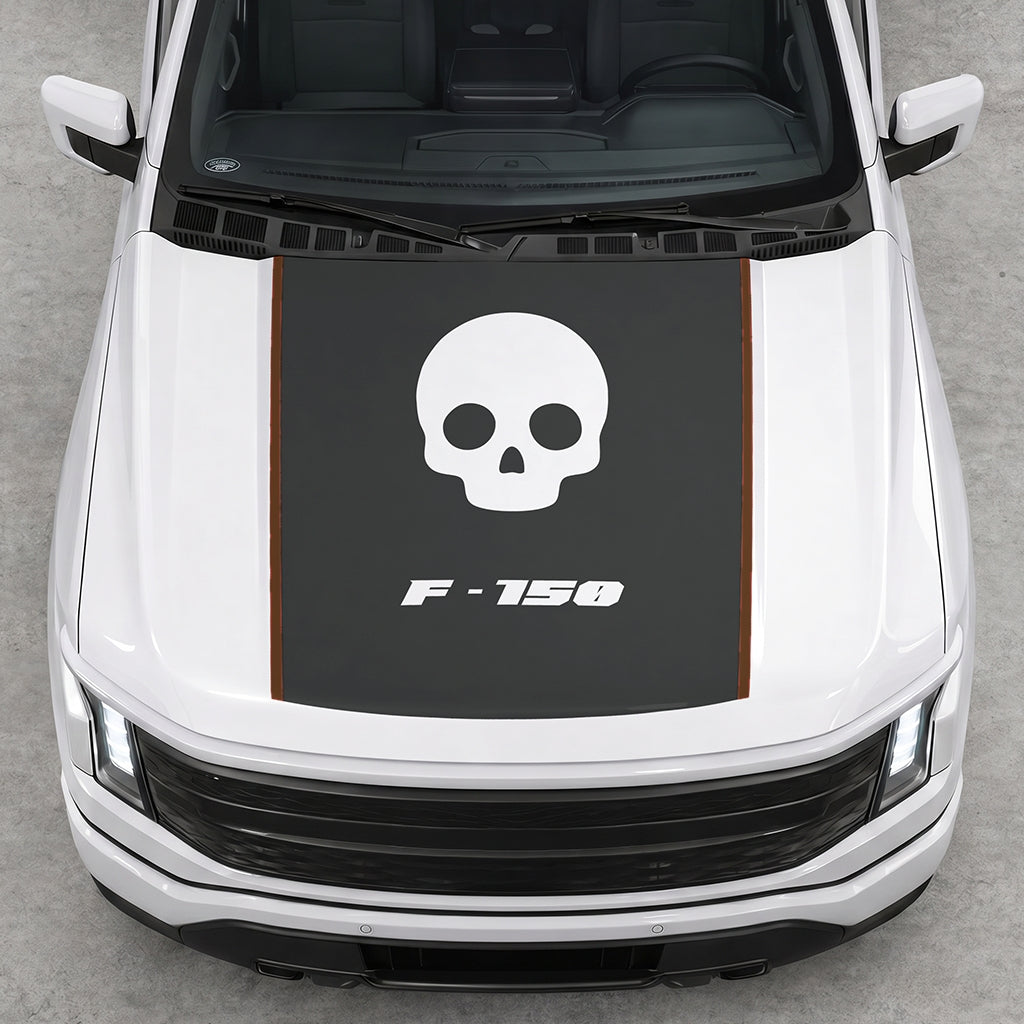 Hood Panel Decal/Sticker - Skull Graphic Decal Graphic Kit - For Ford F-150 2015-2020 - Premium Vinyl