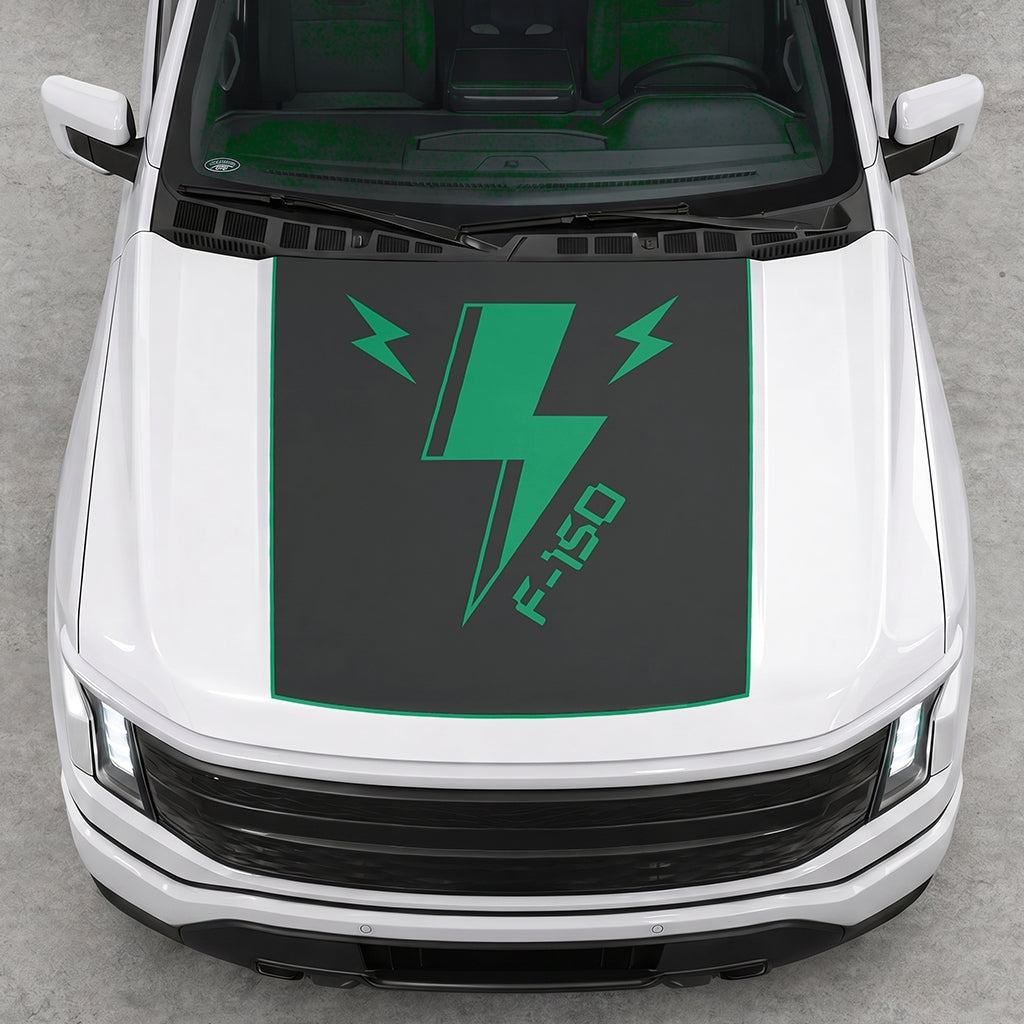 Hood Panel Decal/Sticker - Triple Electric Graphic Decal Graphic Kit - For FORD F-150 2015-2020 - Premium Vinyl