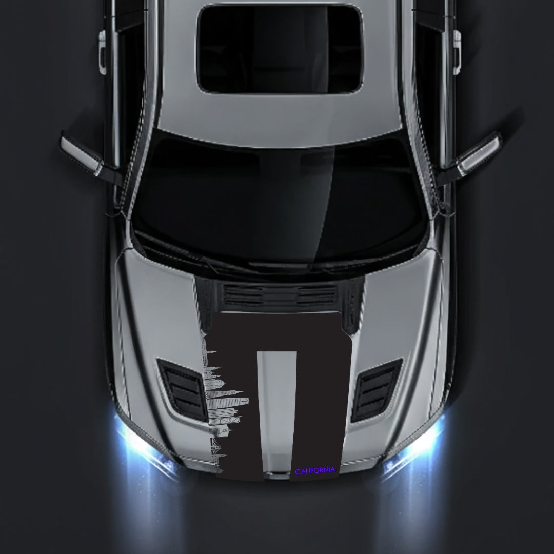 Performance Hood Panel Decal/Sticker - California Skyline - Cut Graphic Kit - For Dodge RAM 1500 2019-2025 - Premium Vinyl