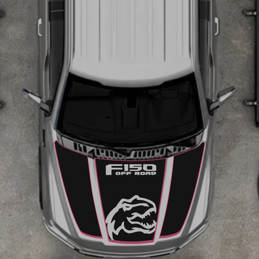 Hood Panel Decal/Sticker - Rex Style 6 Graphic Kit - For Ford F-150 2020-2026 - Premium Vinyl