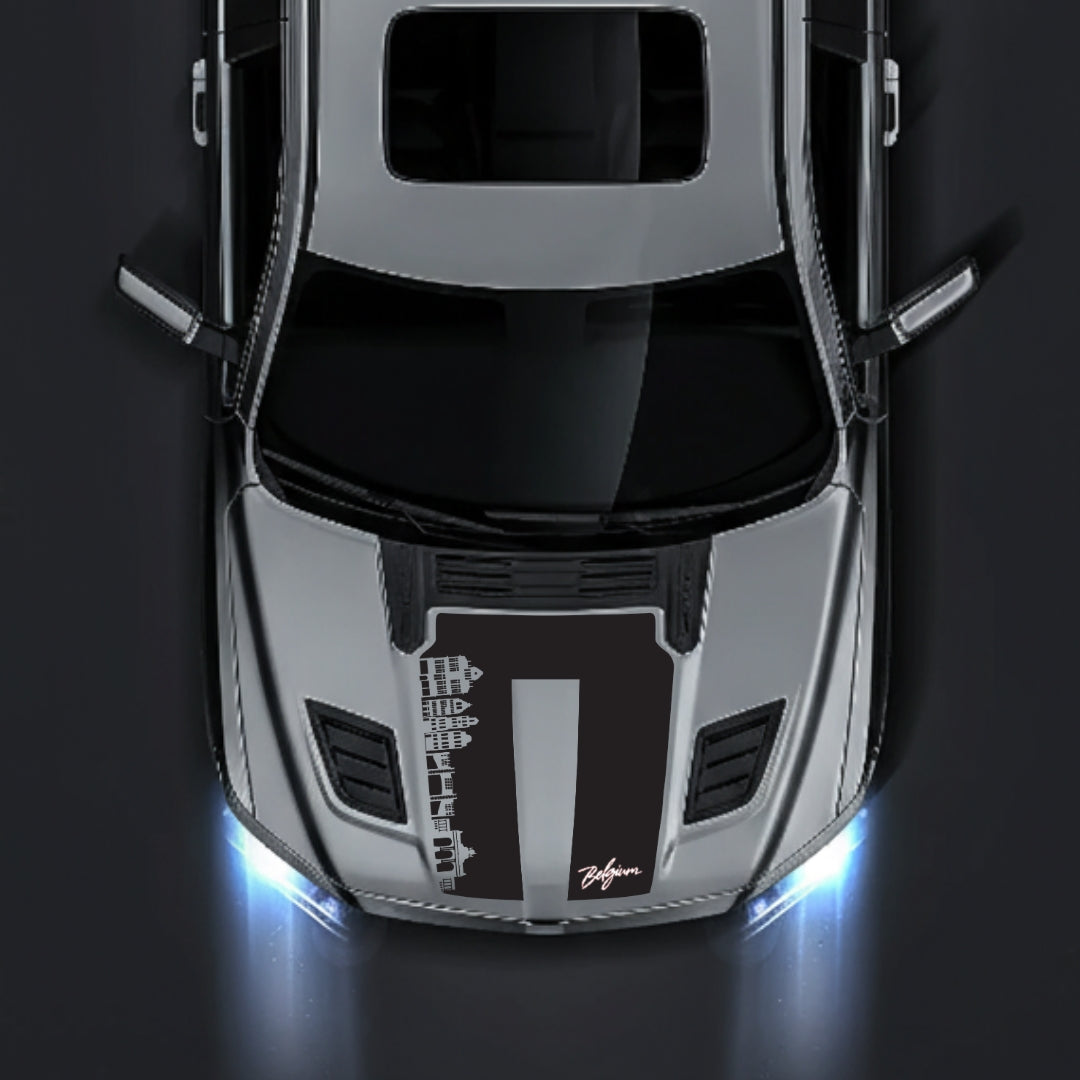 Hood Panel Decal/Sticker - Belgium Skyline - Cut Graphic Kit - For Dodge RAM 1500 2019-2025 - Premium Vinyl