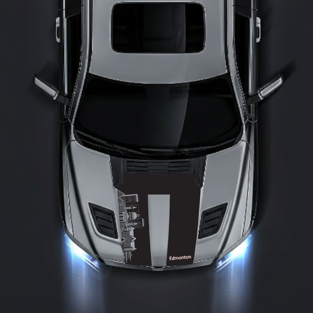 Hood Panel Decal/Sticker - Edmonton Skyline - Cut Graphic Kit - For Dodge RAM 1500 2019-2025 - Premium Vinyl