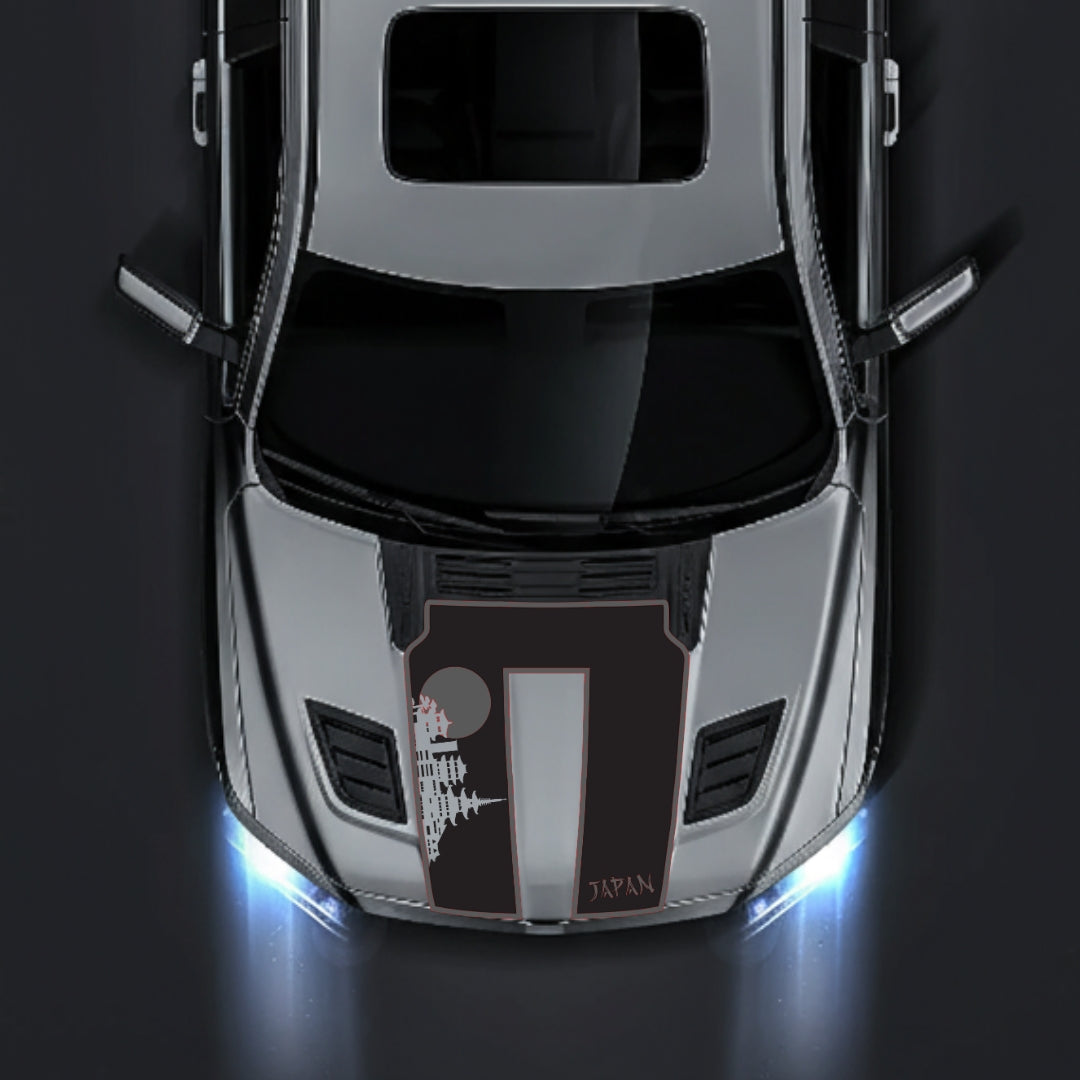 Hood Panel Decal/Sticker - Japan Skyline - Cut - Border Graphic Kit - For Dodge RAM 1500 2019-2025 - Premium Vinyl