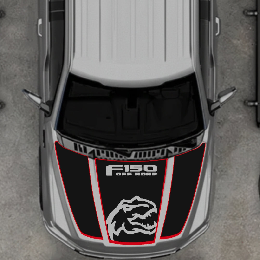 Hood Panel Decal/Sticker - Rex Style 6 Graphic Kit - For Ford F-150 2020-2026 - Premium Vinyl