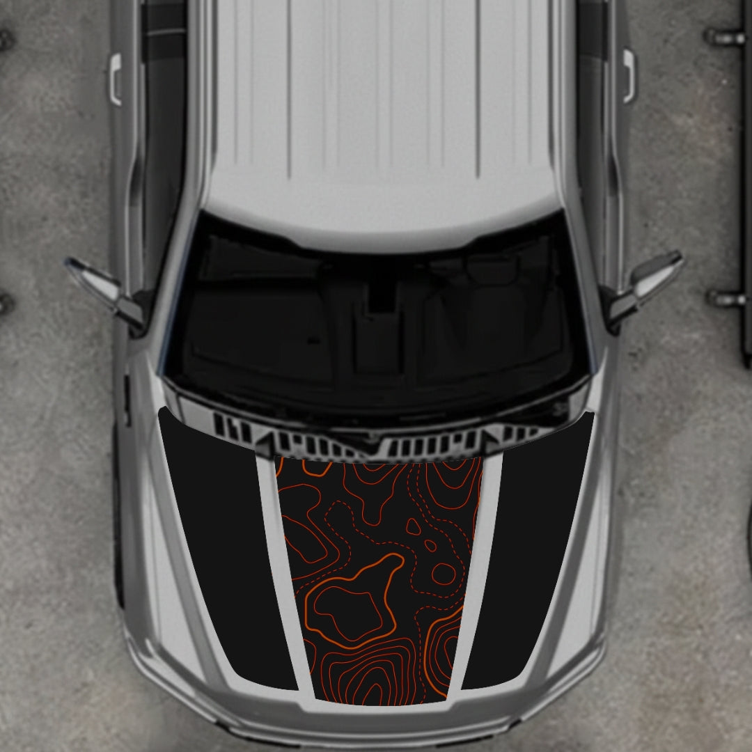 Hood Panel Decal/Sticker - Style 1 Graphic Kit - For Ford F-150 2020-2026 - Premium Vinyl