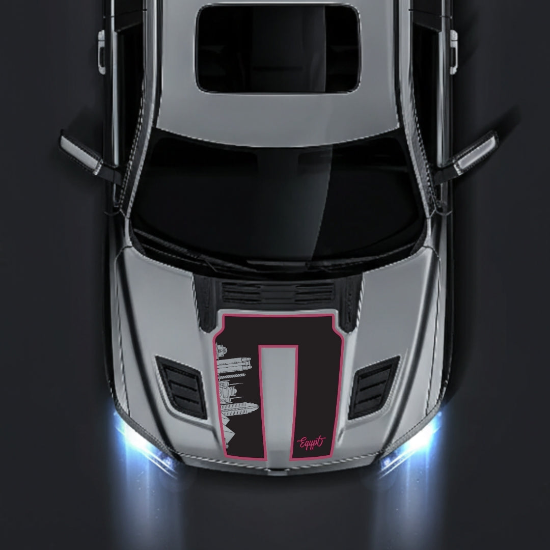 Performance Hood Panel Decal/Sticker - Egypt Skyline - Cut - Border Graphic Kit - For Dodge RAM 1500 2019-2025 - Premium Vinyl