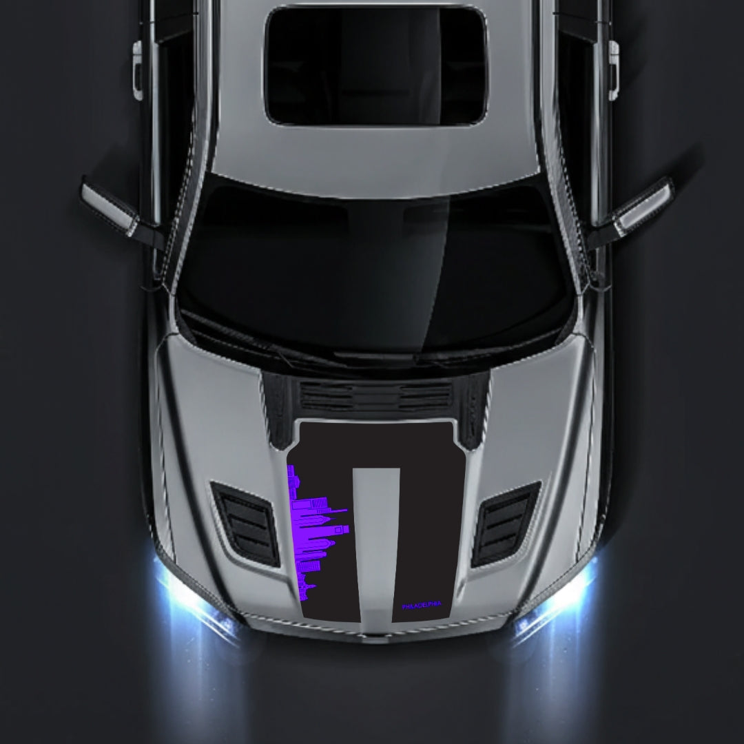 Performance Hood Panel Decal/Sticker - Philadelphia Skyline Graphic Kit - For Dodge RAM 1500 2019-2025 - Premium Vinyl
