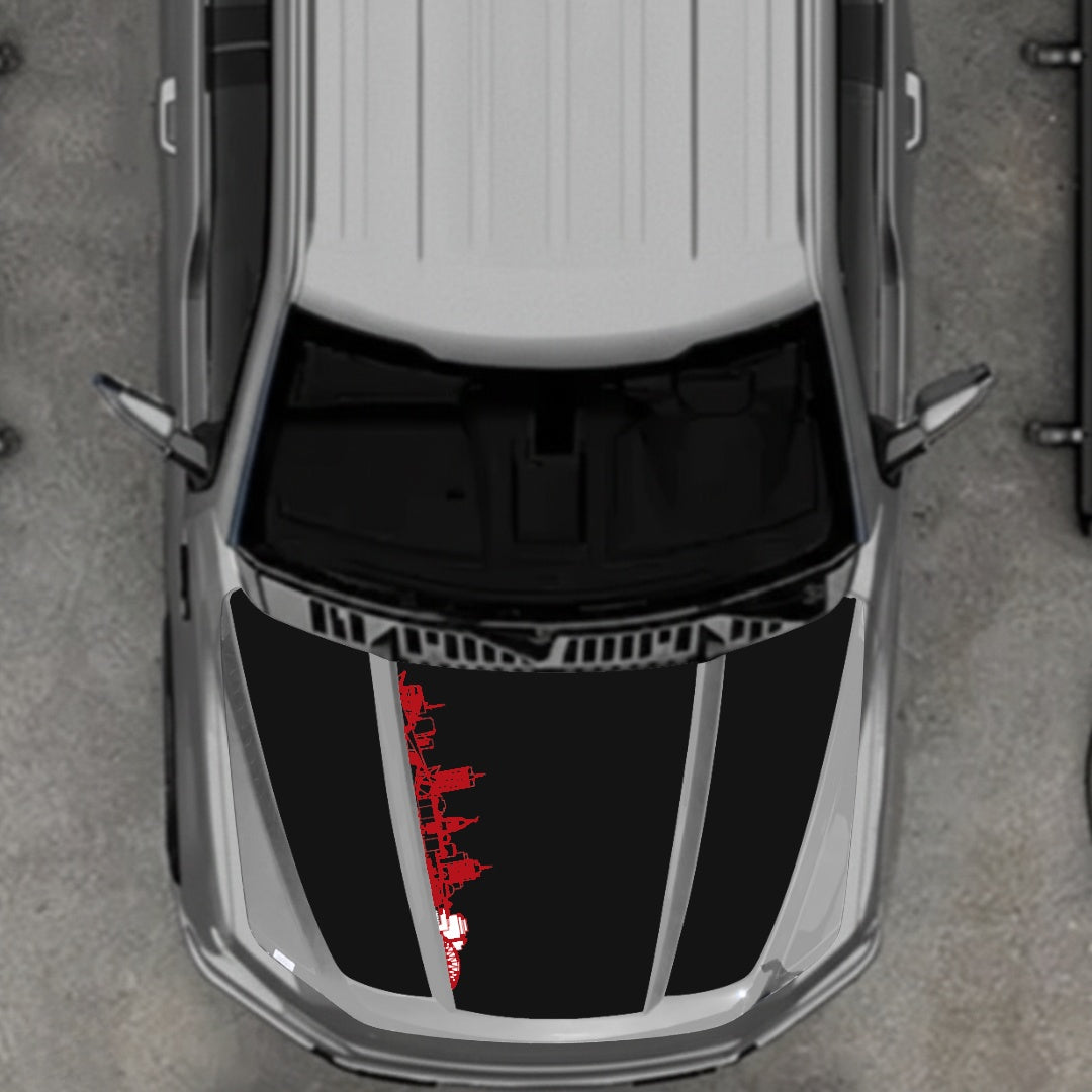 Hood Panel Decal/Sticker - Winnipeg Skyline Graphic Kit - For Ford F-150 2020-2026 - Premium Vinyl