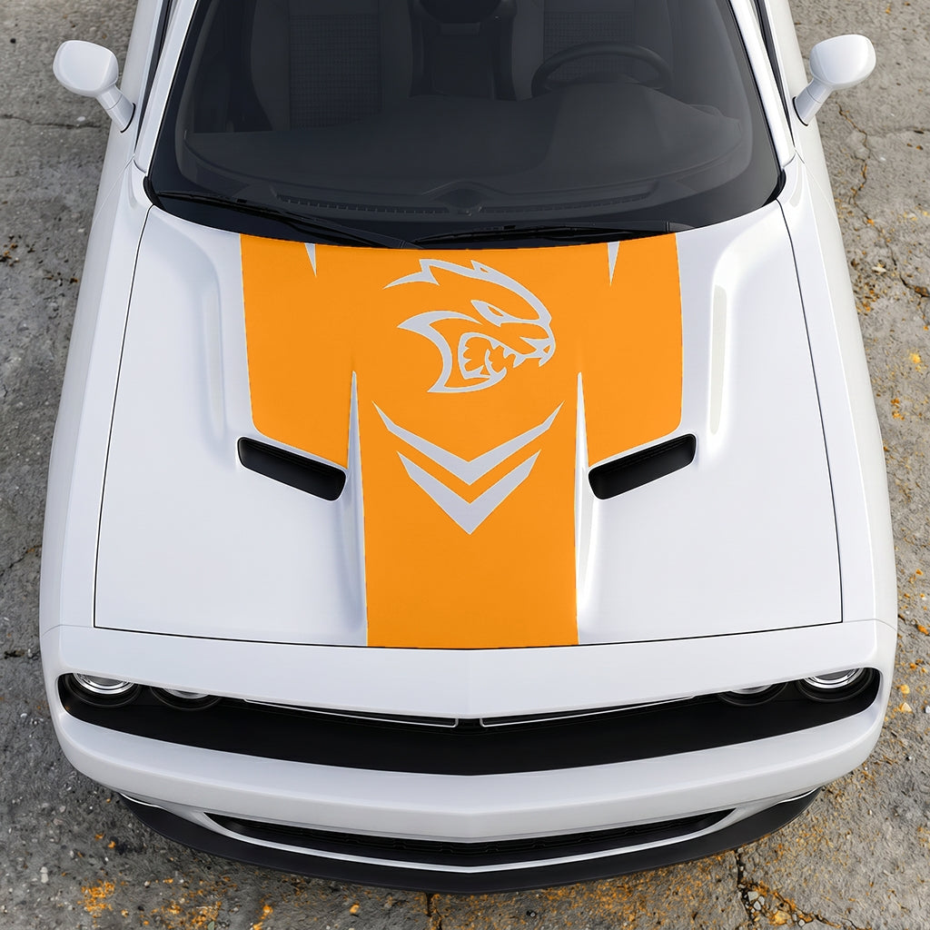 Hood Panel Decal/Sticker - Hellcat Redeye Aggressor - V-Stance Performance Graphic Kit - For Dodge Challenger 2015-2024 - Premium Vinyl