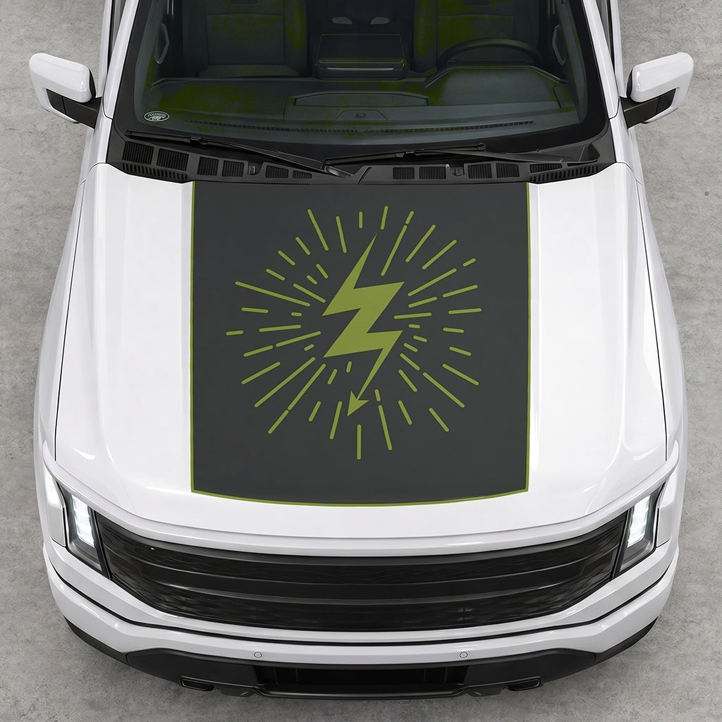 Hood Panel Decal/Sticker - Electric Splash Graphic Decal Graphic Kit - For FORD F-150 2015-2020 - Premium Vinyl