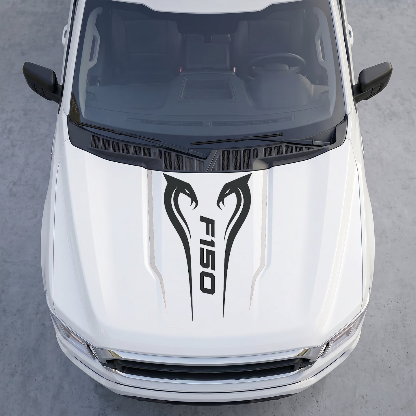 Hood Panel Decal/Sticker - Twin Cobra Snakes Hood Decal – Aggressive Viper Graphic Vinyl Sticker Graphic Kit - For Ford F-150 F150 2015-2020 - Premium Vinyl