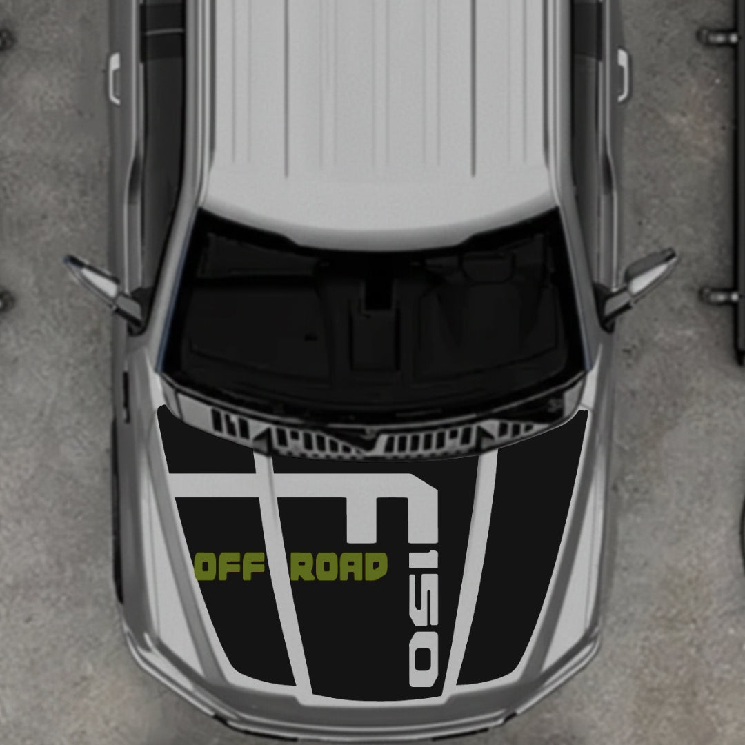 Hood Panel Decal/Sticker - Style 7 - Cut Graphic Kit - For Ford F-150 2020-2026 - Premium Vinyl