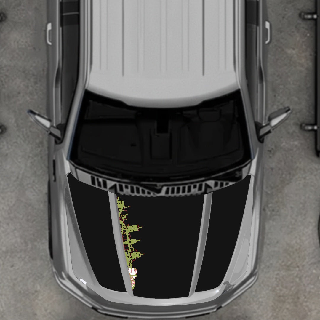 Hood Panel Decal/Sticker - Winnipeg Skyline Graphic Kit - For Ford F-150 2020-2026 - Premium Vinyl