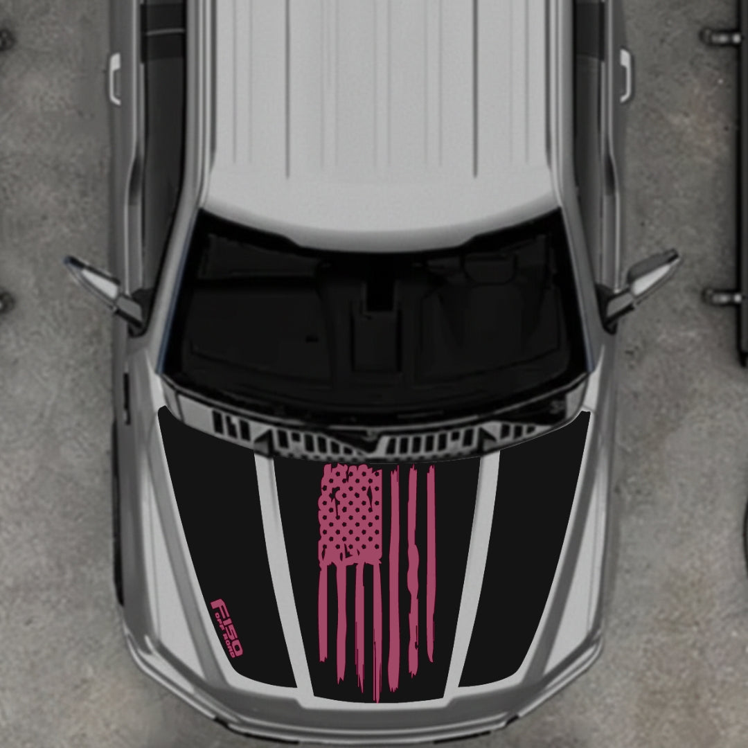 Hood Panel Decal/Sticker - USA Style 13 Graphic Kit - For Ford F-150 2020-2026 - Premium Vinyl