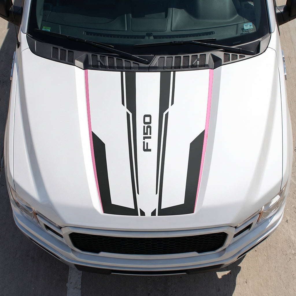 Hood Panel Decal/Sticker - Speed Graphic Decal Graphic Kit - For Ford F-150 2015-2020 - Premium Vinyl