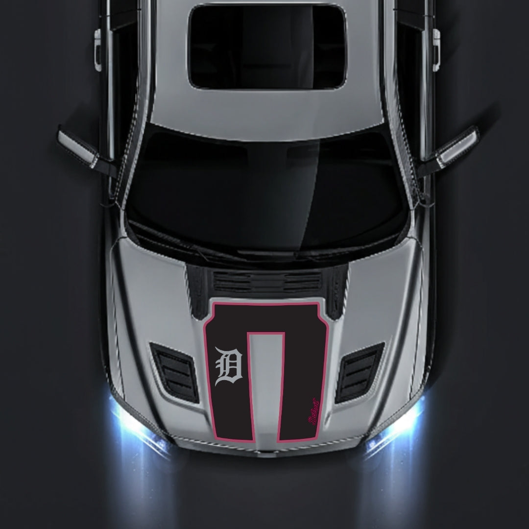 Performance Hood Panel Decal/Sticker - Detroit Street - Cut - Border Graphic Kit - For Dodge RAM 1500 2019-2025 - Premium Vinyl
