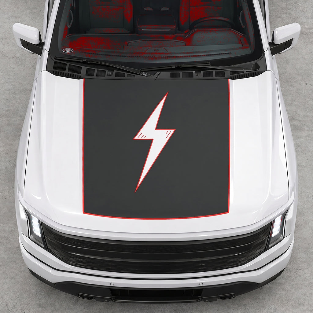 Hood Panel Decal/Sticker - Electric Graphic Decal Graphic Kit - For FORD F-150 2015-2020 - Premium Vinyl