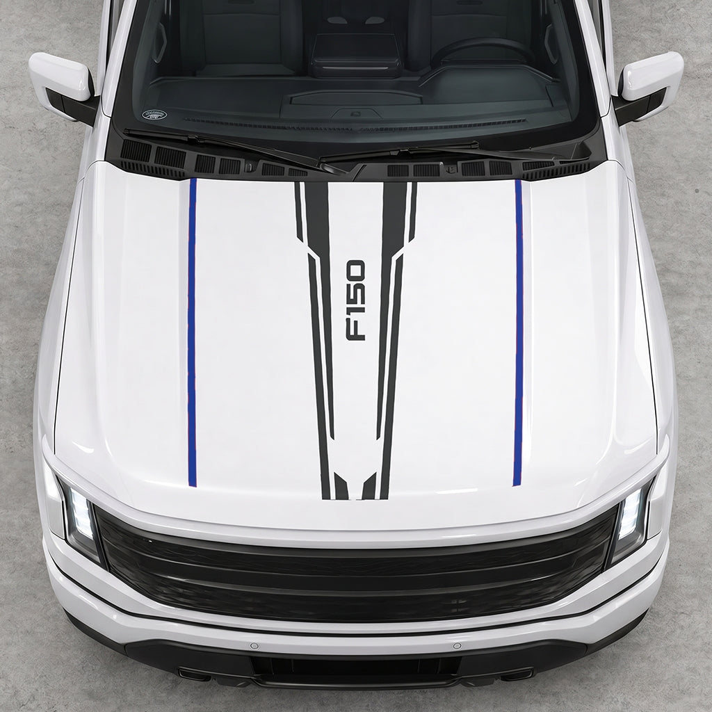 Hood Panel Decal/Sticker - Speed Graphic Decal Graphic Kit - For Ford F-150 2015-2020 - Premium Vinyl