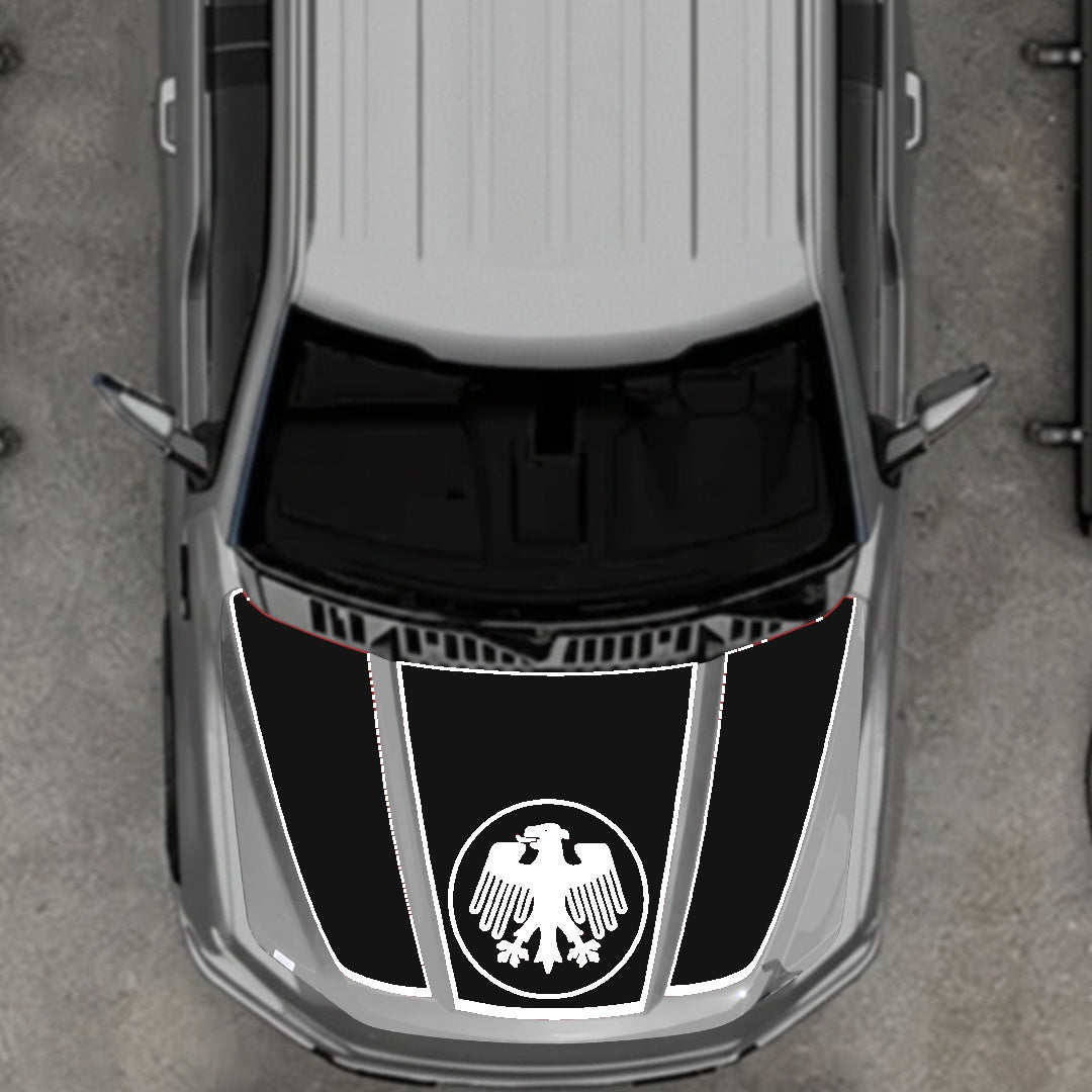 Hood Panel Decal/Sticker - Germany Logo - Border Graphic Kit - For Ford F-150 2020-2026 - Premium Vinyl