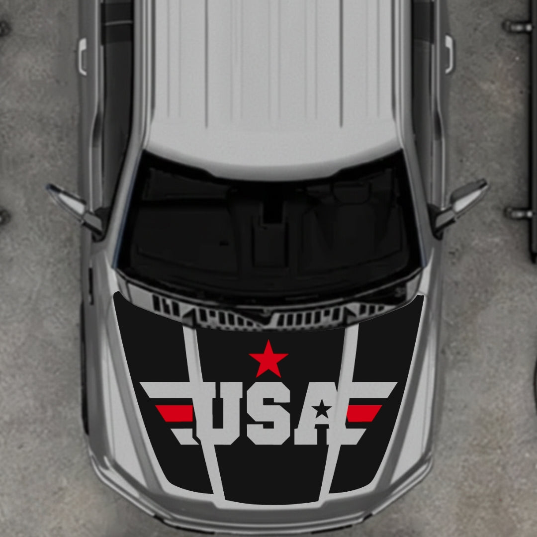 Hood Panel Decal/Sticker - USA Style 7 Graphic Kit - For Ford F-150 2020-2026 - Premium Vinyl