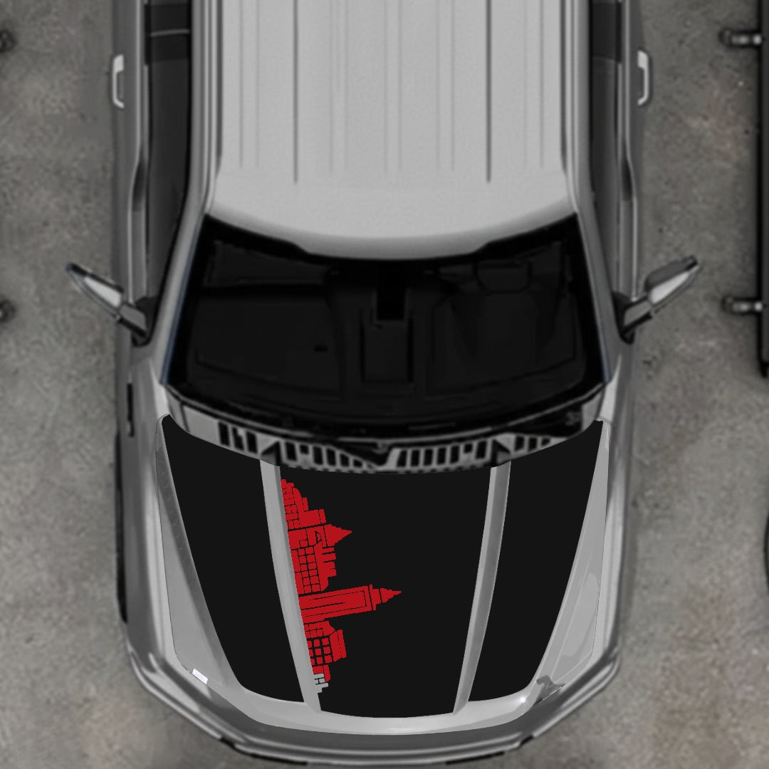 Hood Panel Decal/Sticker - Halifax Skyline Graphic Kit - For Ford F-150 2020-2026 - Premium Vinyl