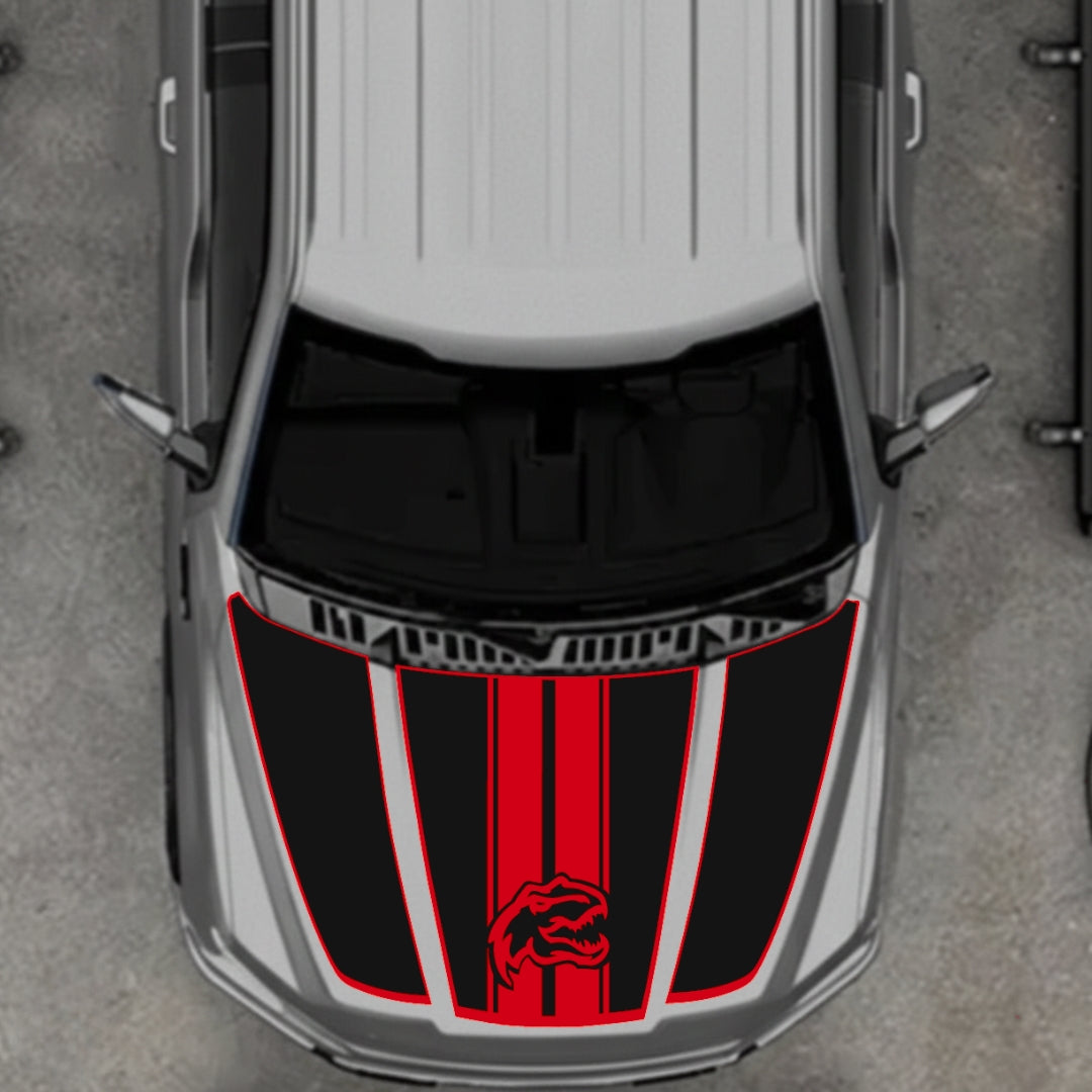 Hood Panel Decal/Sticker - Rex Style 2 - Border Graphic Kit - For Ford F-150 2020-2026 - Premium Vinyl
