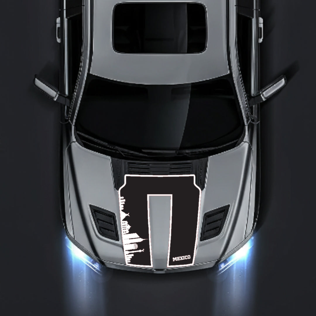 Hood Panel Decal/Sticker - Mexico Skyline - Border Graphic Kit - For Dodge RAM 1500 2019-2025 - Premium Vinyl