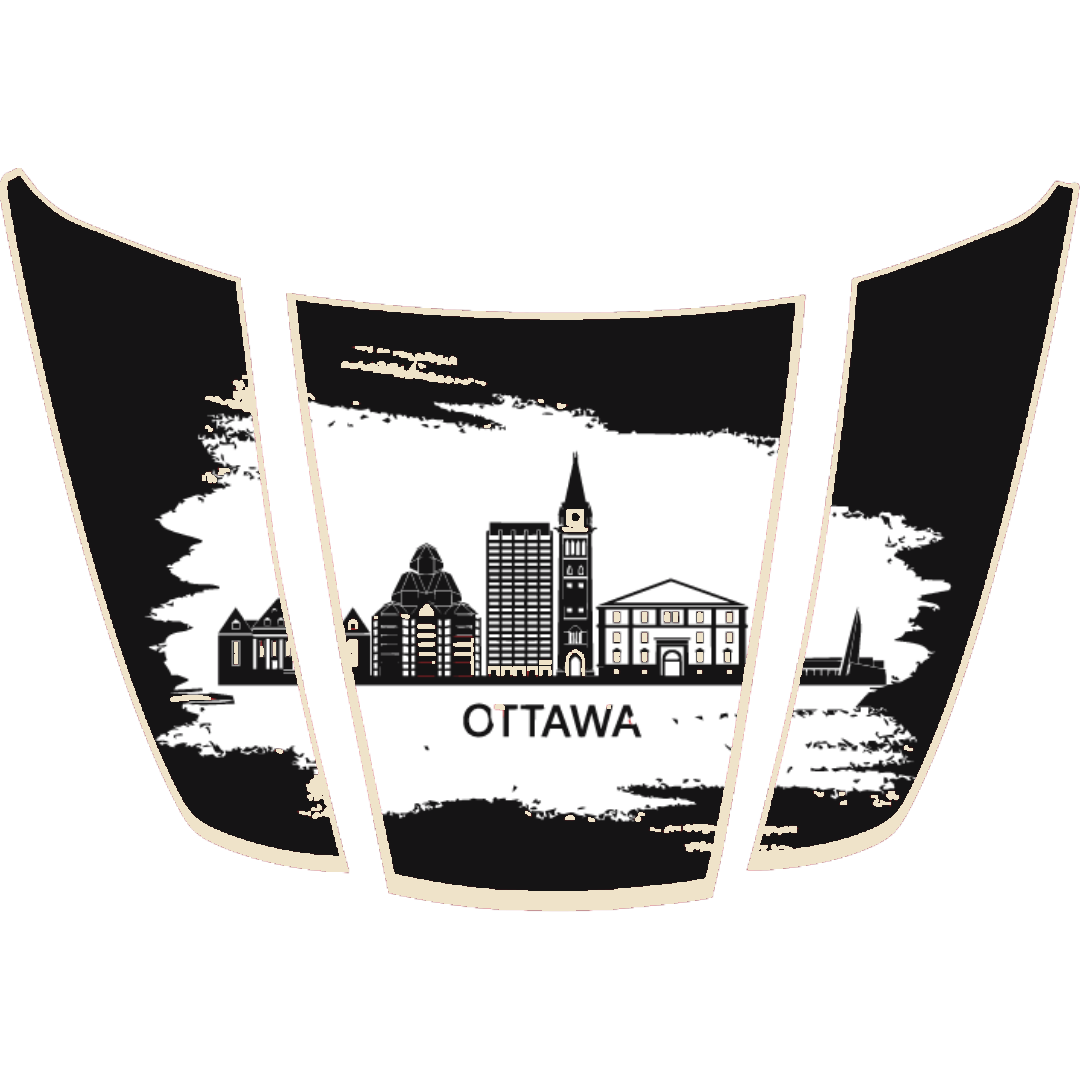 Hood Panel Decal/Sticker - Ottawa - Cut - Border Graphic Kit - For Ford F-150 2020-2026 - Premium Vinyl