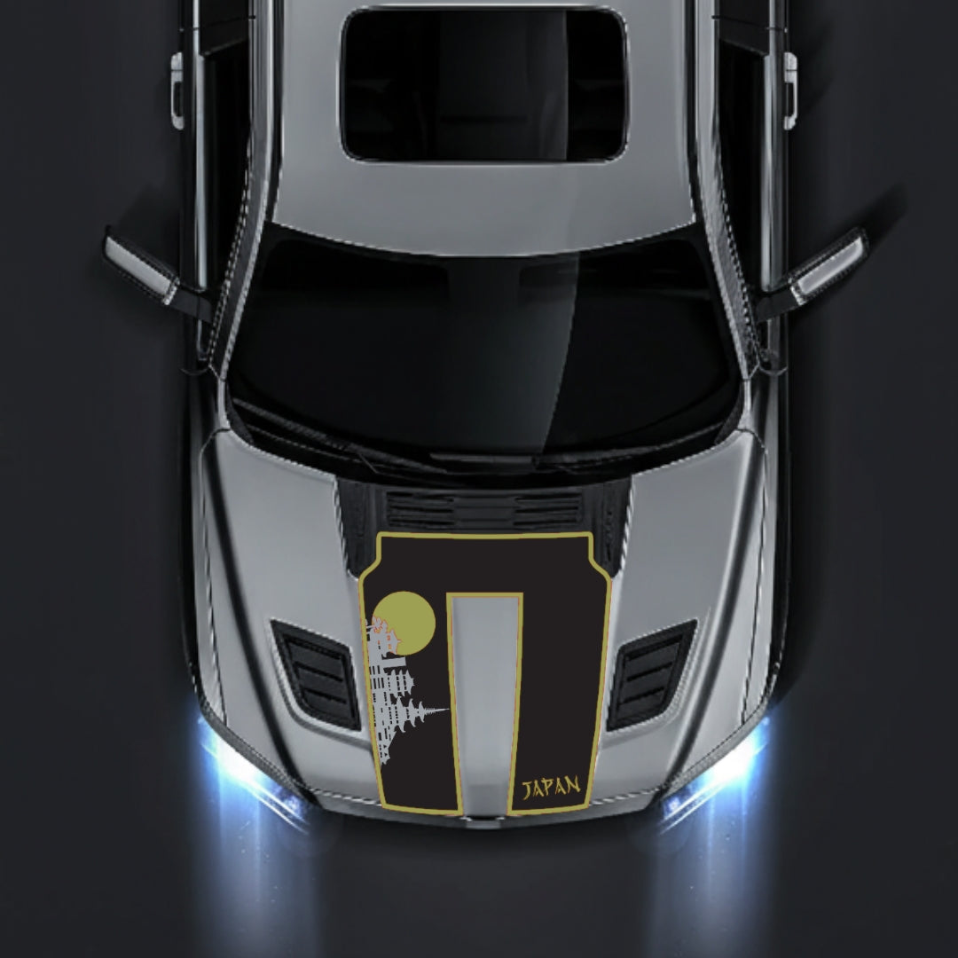 Hood Panel Decal/Sticker - Japan Skyline - Cut - Border Graphic Kit - For Dodge RAM 1500 2019-2025 - Premium Vinyl