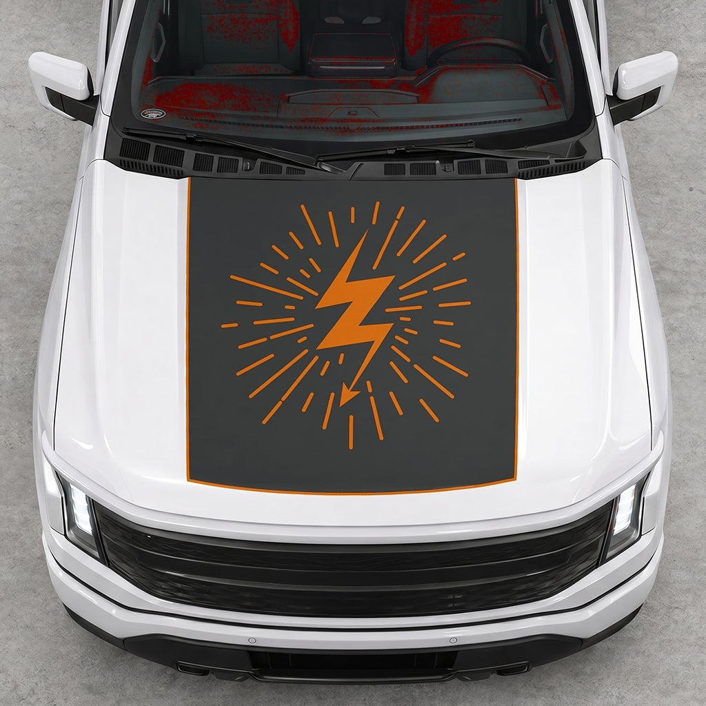 Hood Panel Decal/Sticker - Electric Splash Graphic Decal Graphic Kit - For FORD F-150 2015-2020 - Premium Vinyl