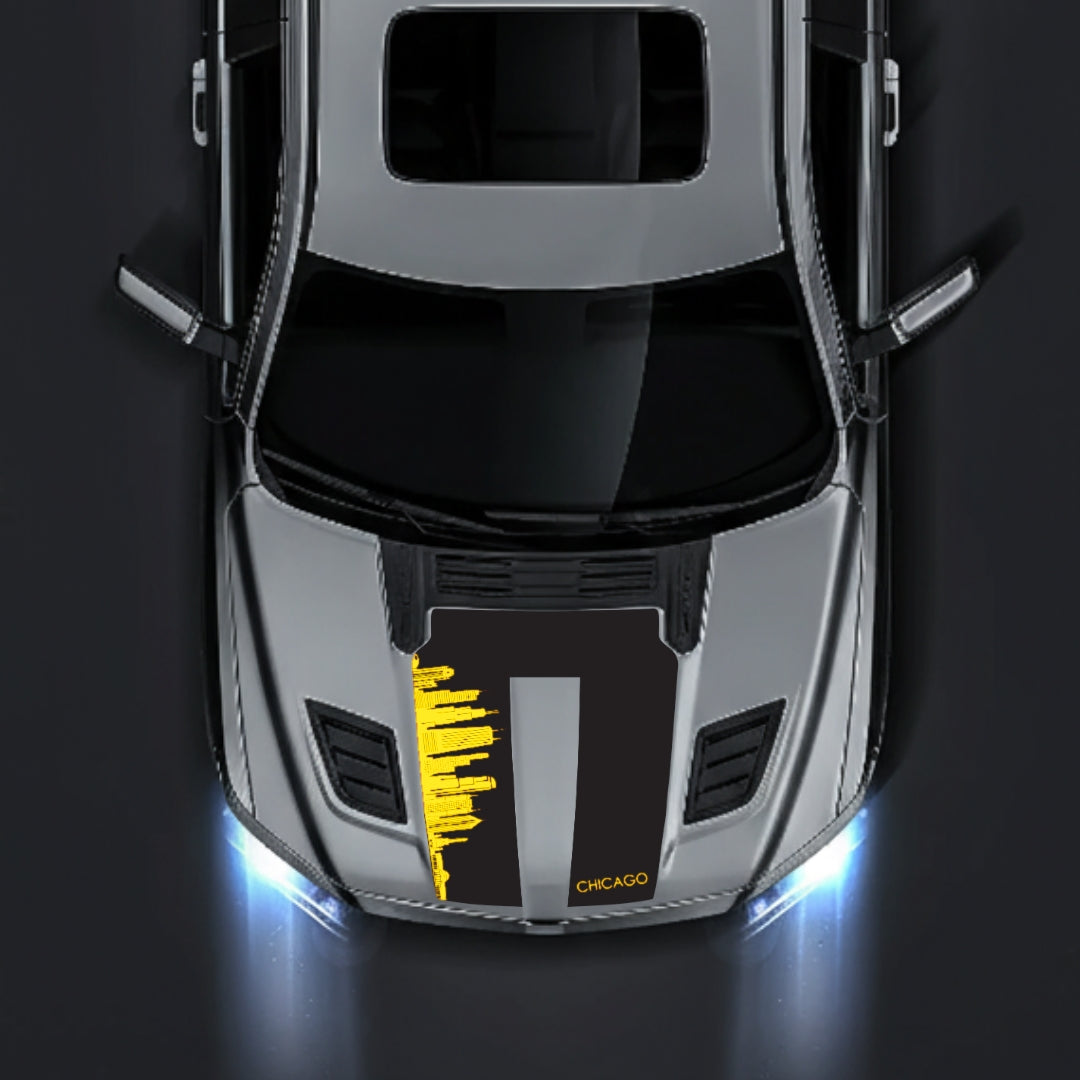 Hood Panel Decal/Sticker - Chicago Skyline Graphic Kit - For Dodge RAM 1500 2019-2025 - Premium Vinyl
