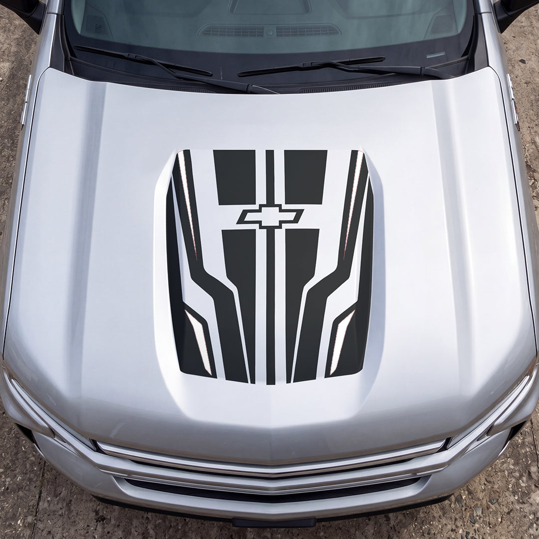 Hood Panel Decal/Sticker - Speed Pattern Graphic Decal Graphic Kit - For Chevrolet Silverado 2019-2024 - Premium Vinyl